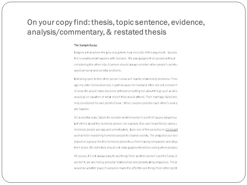 Commentary analysis essay